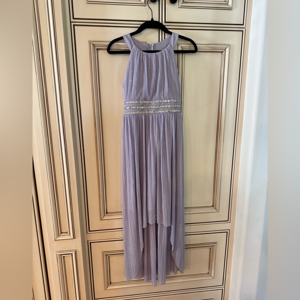 Gorgeous purple metallic girls formal dress